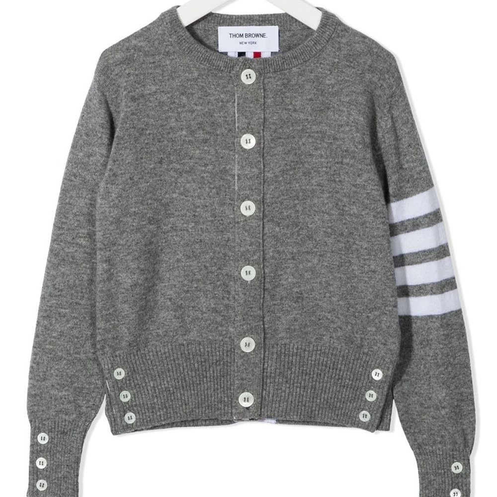 TB Kids 4-Bar crew neck cardigan 5Y